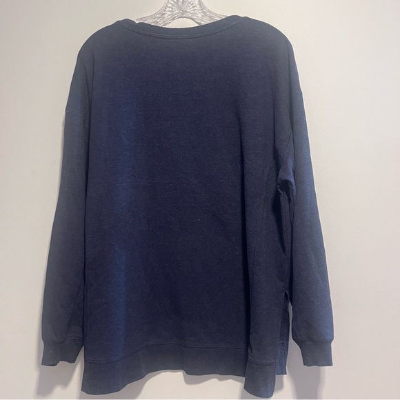 Wildfox Social Graphic Embroidered Sweatshirt XL Navy Oversized Cozy Pullover - Picture 10 of 12